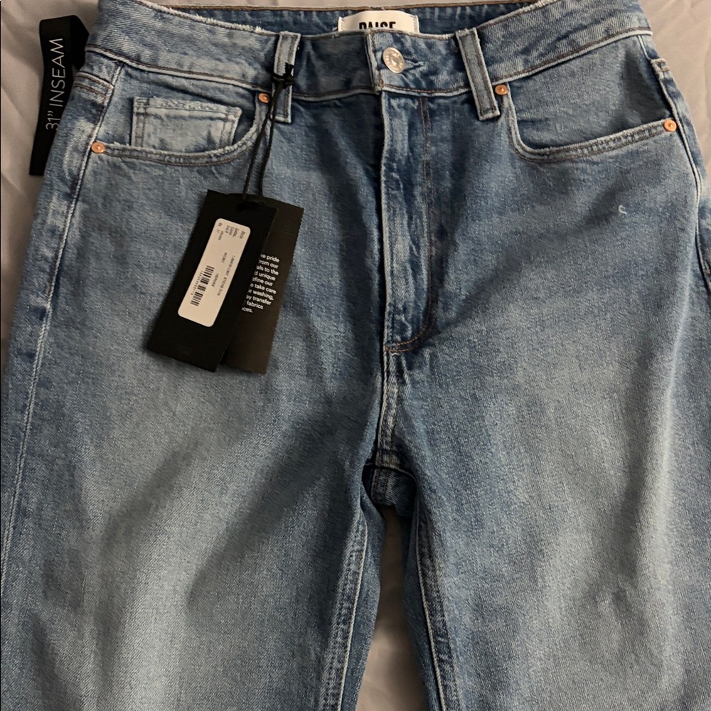 PAIGE Women's Straight Leg Jeans in Light Blue